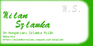 milan szlamka business card